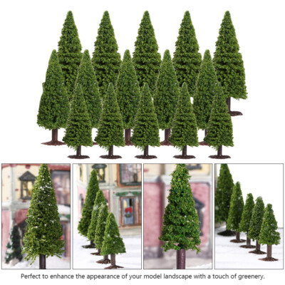 15 Pcs Model Trees Base Toy Trees 28mm Trees Green Pine Model | eBay