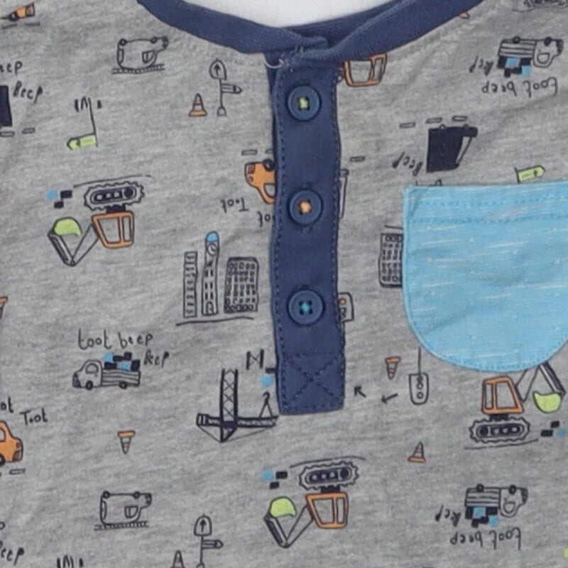 George Boys Grey Cotton Blend T-Shirt Size 6-9 Months Button image 7