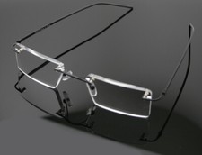 Thin Rectangle Rimless Readers with Anti-Reflective AR Coating Reading Glasses