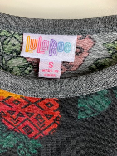 LuLaRoe RANDY Women's Top Small Black Gray 3/4th Sleeve T Shirt Tee NWT - 第 5/6 張圖片