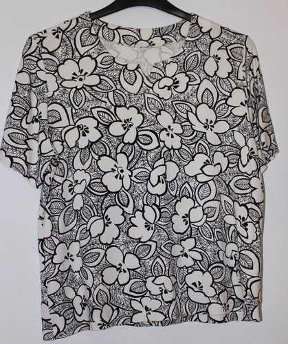 Schwarz Mix Blumen Top Größe 16