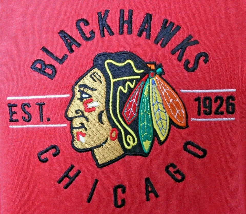 NEW Chicago Blackhawks Soft As A Grape Red LS Crew Neck Sweatshirt Women's M - Image 2 of 4