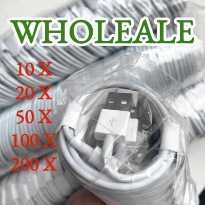 WHOLESALE Lot 3/6FT USB Cable Fast Charger For Apple iPhone 5s 6 7 8 11 12 13 14