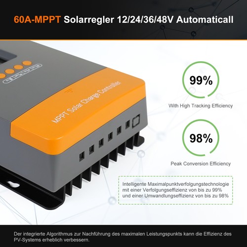 PowMr 60A MPPT Laderegler für 12V 24V 36V 48V Solar Panel Controller Regulator - Bild 10 von 20
