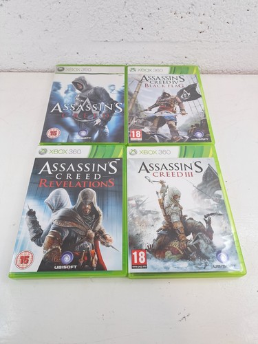 Paquete de juegos xbox 360 Assasins Creed 1/3, Black Flag, Revelations. Lote de trabajo para juegos