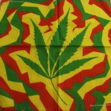Weed Leaf Bandana Head Wrap Rastafari Yardie Rasta Irie Reggae Dread One Love
