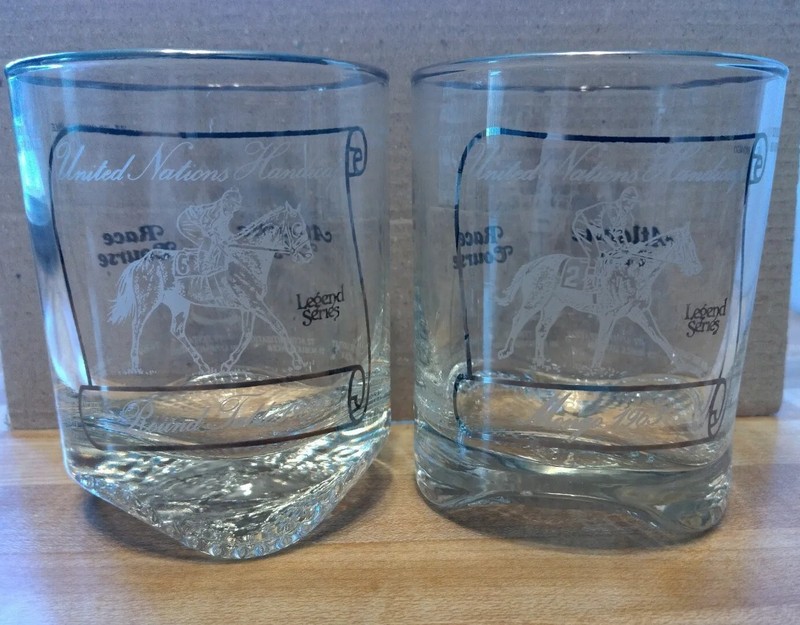 2 Atlantic City Race Course United Nations Handicap Legends Series Glasses 
