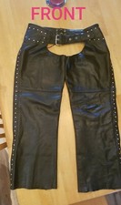 Womans Leather Chaps & Vest Size L