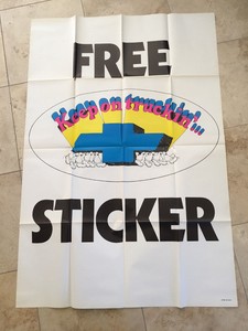 giant chevrolet dealer showroom truck poster truckin never hung 49