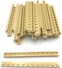 Lego 50 New Tan Plates 1 x 12 Stud Parts