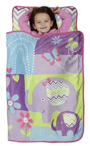 Happy Elephant Purple NAP MAT Toddler BLANKET+Pillow Daycare Preschool Kids | eBay