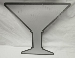 Vintage Steel Martini Glass Bar Sign 15.5"×15.5"×11" Heavy Guage Thick Man Cave
