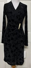 NWT Calvin Klein size 4 black jacquard long sleeve sheath dress 134