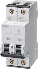5SY4206-7, Siemens, Mini circuit breaker 400 V 10kA, 2-pole, C, 6 A, D 70 mm