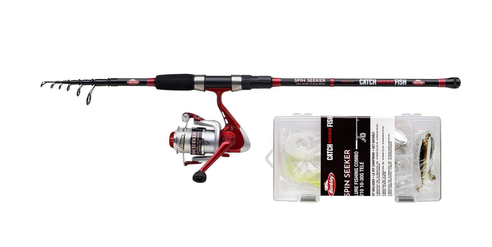 Berkley CMF Spin Seeker 2,40м, 10-40 г, Телескопический комбинированный набор для катания на роликовых коньках Schnur Köder