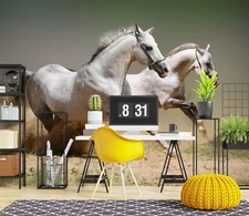 3D White Horse O1281 Wallpaper Wall Murals Removable Wallpaper Sticker Eve