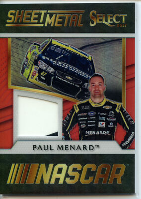 2017 Panini Select Racing NASCAR RED Sheet Metal Paul Menard 2 Color #51/99