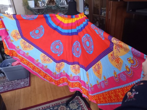 Mix Nouveau NY Maxi Skirt Women's Small Full Elastic Waist Bright Boho Festival - Picture 3 of 5