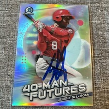 Jeremy De La Rosa Autographed 2021 Bowman Chrome 40-Man Futures Washington Nats
