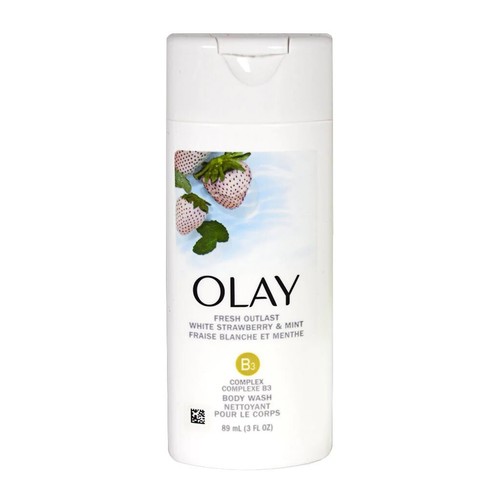 3 - Olay Cooling Fresh Outlast WHITE STRAWBERRY & MINT Body Wash Gel 3 oz/89mL - Picture 2 of 8