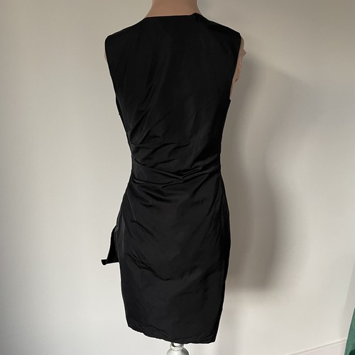 Lida Baday Gathered Black Taffeta Silk Blend Sleeveless Radzimir Dress EUC Sz 2 - 第 3/14 張圖片