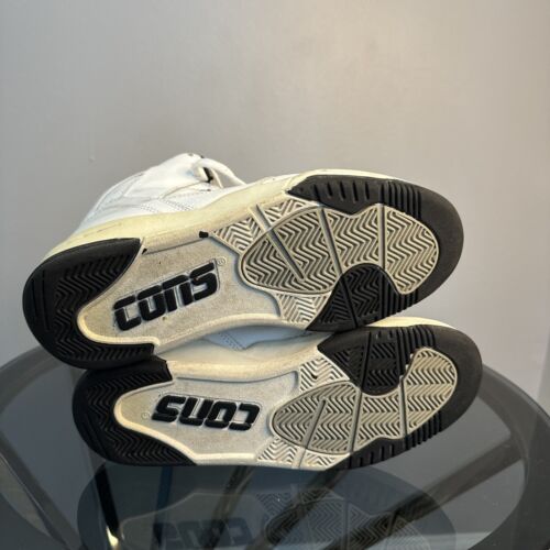 Sneakers alte vintage Converse Cons bianche nere uomo taglia 7,5 anni 90 RARA - Foto 23 di 24