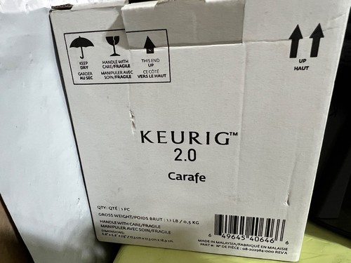 Keurig 2.0 Carafe 32 oz Black Plastic Coffee Replacement Part NEW - Picture 2 of 2