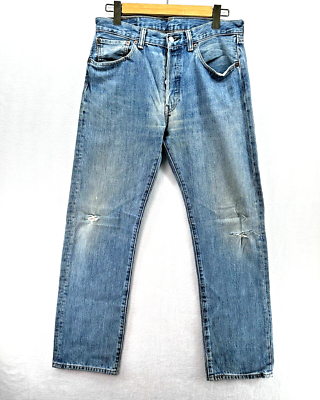 Vintage Levis 501 Jeans Mens 33x32 Blue Button Fly Denim | eBay