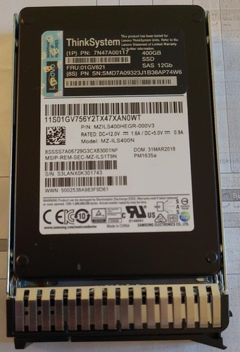 SSD serveur Lenovo / IBM ThinkSystem 01GV821 7N47A00117 400 Go 2,5" SAS 12G NEUF - Photo 1/3