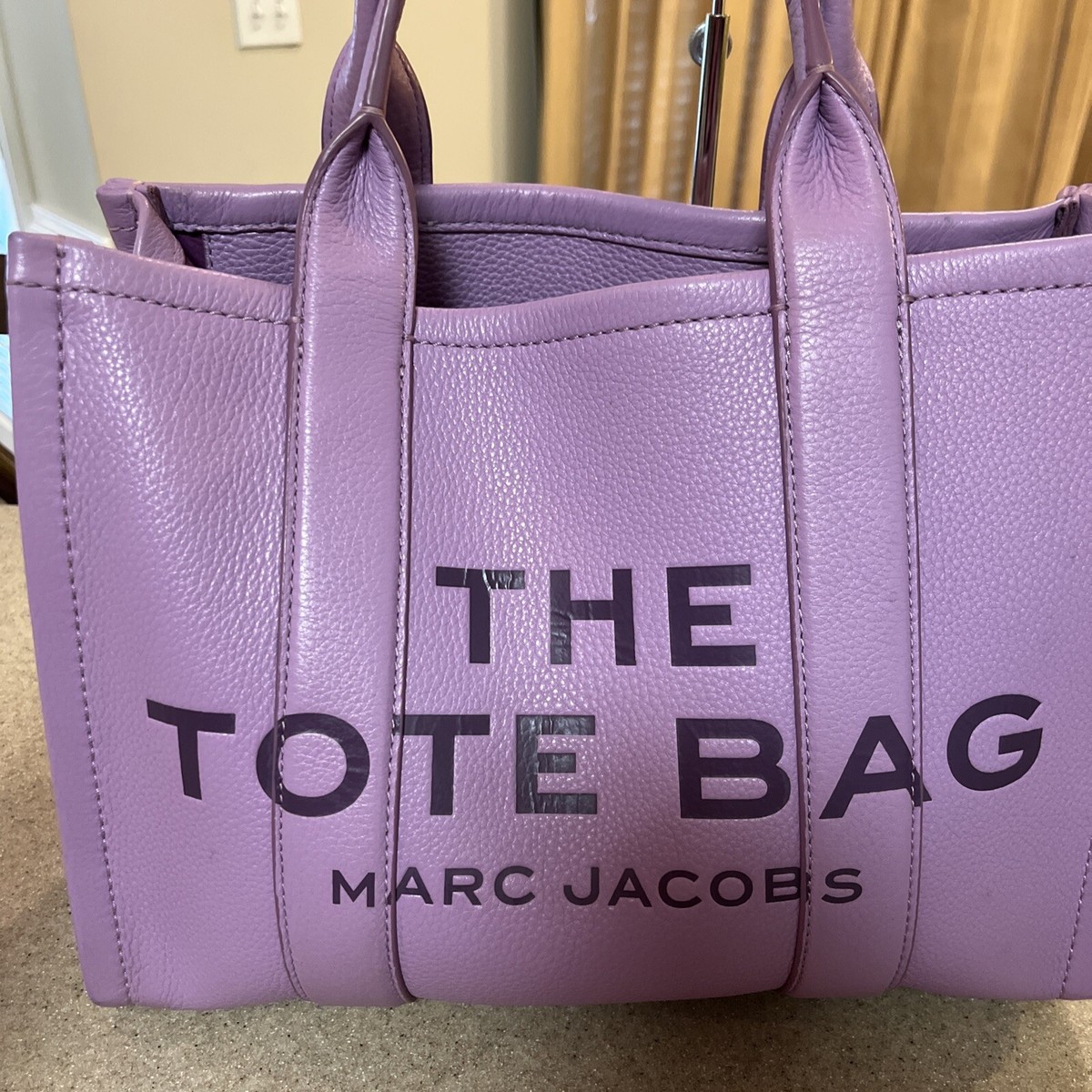 トートバッグ The Medium Tote - Marc Jacobs - Leather - Purple Marc Jacobs Womens The Leather Medium Tote Bag Lavender