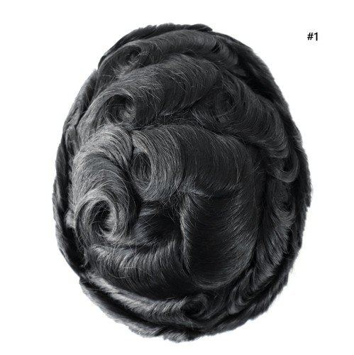 Mens Toupee Lace Front Hair Replacement System Fine Mono Hairpieces Express Ship - Picture 7 of 46