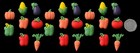 20 x Edible 3D Iced Mixed Vegetables cupcake cake toppers