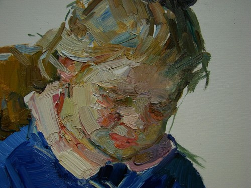Ukrainian Soviet Oil Painting Portrait impressionism child girl 1950s - Picture 4 of 4