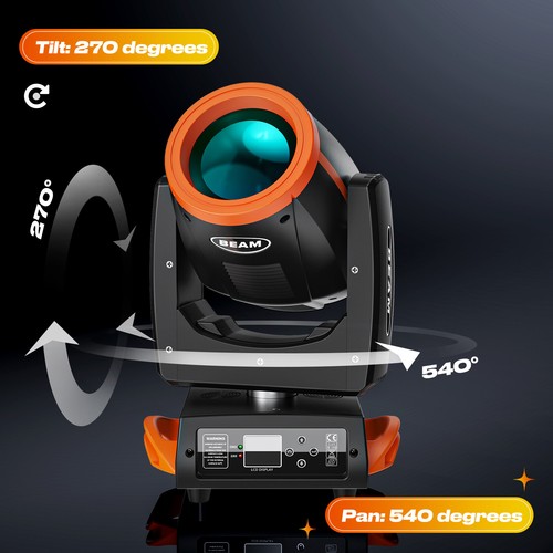 230W 7R 24Prism Beam Zoom Sharpy Stage Lighting Moving Head Light DMX DJ Party - Picture 9 of 11
