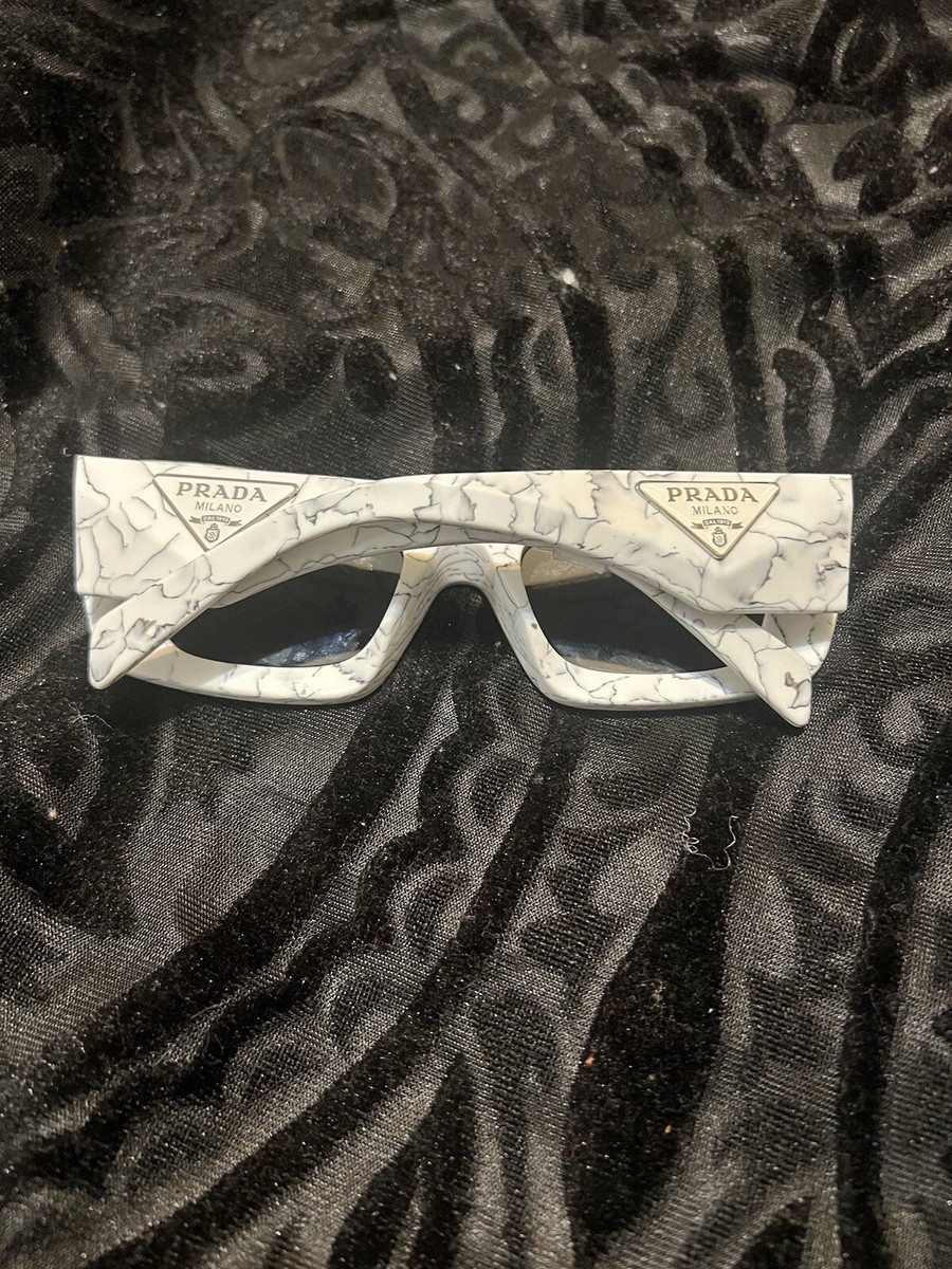 PRADA PR 13ZS 17D5S0 Matte White Marble Dark Grey 50 mm  display picture 1