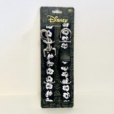Disney Dog Collar Leash Sz L Mickey Expressions Buckle Down NEW Black White 5 ft