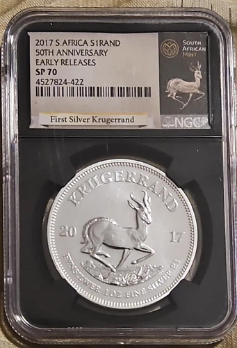 2017 South Africa Silver Krugerrand First Releases NGC SP70 50th Anniversary