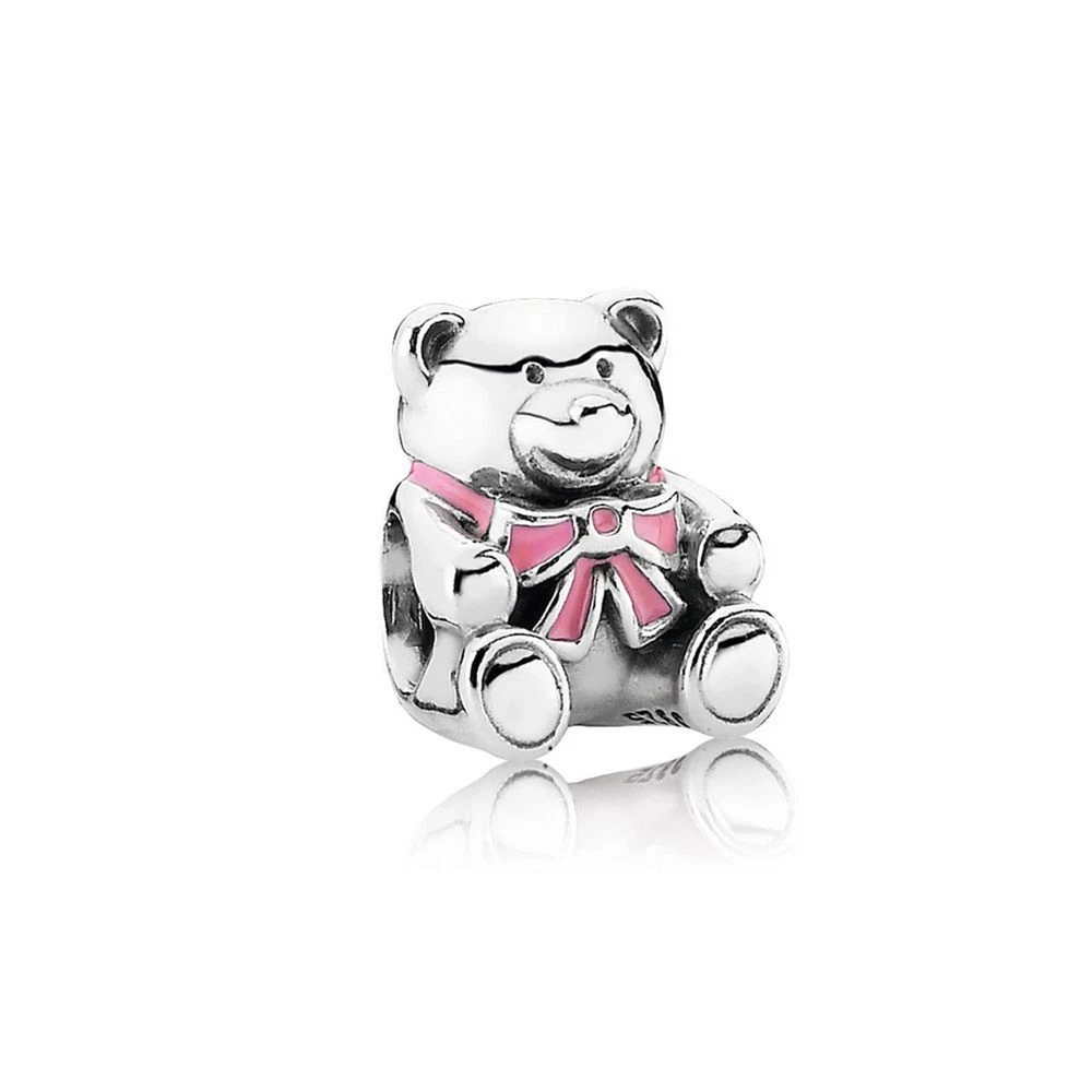 Pandora teddy bear charm pink discount