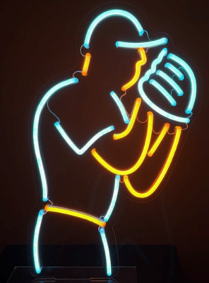 Baseball Player Sport Neon Sign 17''x10'' Lamp Light Visual Bar Shop Collection O