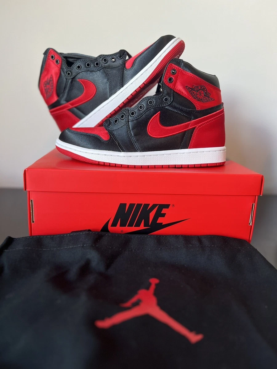 Nike Air Jordan 1 Retro High OG Satin Bred Size 8.5Womens 7 mens