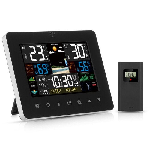 Neu Thermometer Wetterstation Farbdisplay Hygrometer mit 1/3 Innen Außen Sensor - Bild 20 von 22