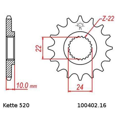 Chain Set BMW For 650 St 94-99 Type 169 Chain RK 520 Zxw 110 Open 16/47 - Picture 2 of 4