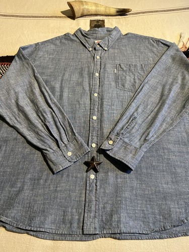 Camisa Oxford Levi’s Chambray 2XL Azul Trabajo Utilidad Como Nueva Sin Etiquetas Como Nueva 2018 Con Botones - Imagen 7 de 19