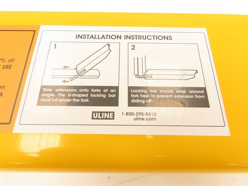 Uline H-1501 Fork Extension Forklift 60" Forks 4" Wide - Picture 6 of 11
