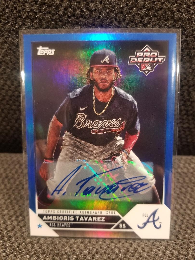 2023 Topps Pro Debut - Ambioris Tavarez Blue Foil Auto /150 - Atlanta Braves