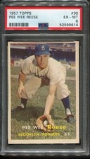 1957 Topps #30 Pee Wee Reese PSA 6 HOF Brooklyn Dodgers