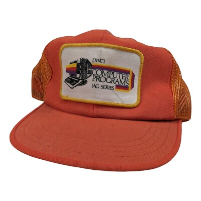 Vintage Hat DWCI Computer Programs IAG Series Snapback Cap Orange YA Programming