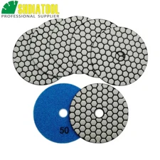 SHDIATOOL 7pcs/set Dia 4"/100mm Dry Diamond Flexible Polishing Pads Sanding Disc