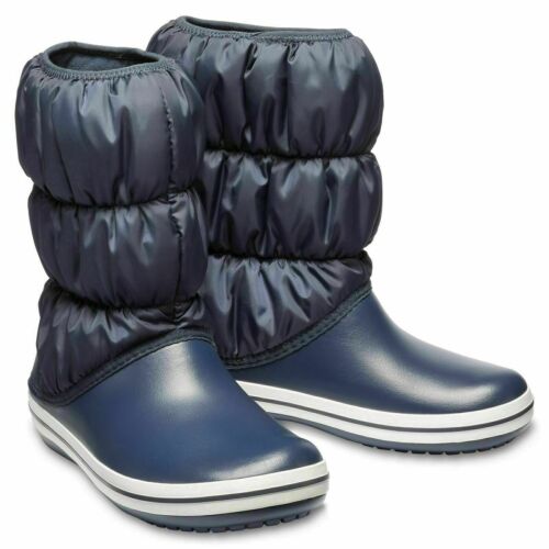 Stivali da ginnastica invernali Crocs WINTER PUFF da donna invernali in nylon blu navy/bianco donna taglia 7 - Foto 6 di 7