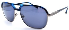 Fossil 2102/G/S 38IIR Aviator Sunglasses 58-15-140 Blue Horn / Blue